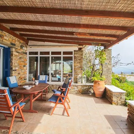 Blue Balcony In Tinos - Home In Arnados Willa